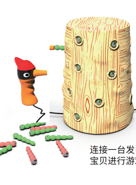 啄木鸟捉虫游戏发电宝贝蓝色橙色幼教儿童玩具电能转化成磁能科学