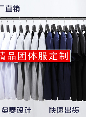 定制T恤圆领短袖纯棉印字LOGO图广告文化衫做团体工作衣班校服DIY