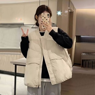 羽绒棉马甲女款2025新款秋冬季小个子欧货保暖外套马夹背心女外搭