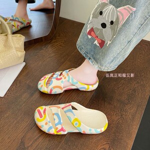 软底防滑防割贴肤沙滩鞋女夏季水上乐园涉水溯溪游泳包头洞洞拖鞋