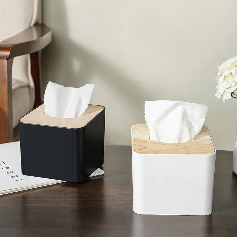 简约正方形加厚木盖纯色纸巾盒家用客厅创意餐巾盒酒店餐厅抽纸盒,收纳整理,纸巾盒,淘宝优惠券,粉丝福利购,淘宝优惠卷