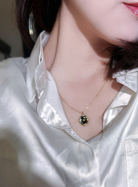 黑色芒星~不掉色ins项链女高级设计感小众网红项链2024年新款爆款