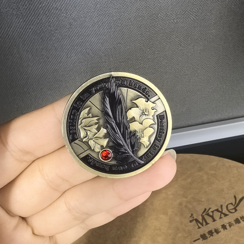 【现货】秦彻决策币徽章金属纪念币古金古银色游戏周边乌鸦羽毛