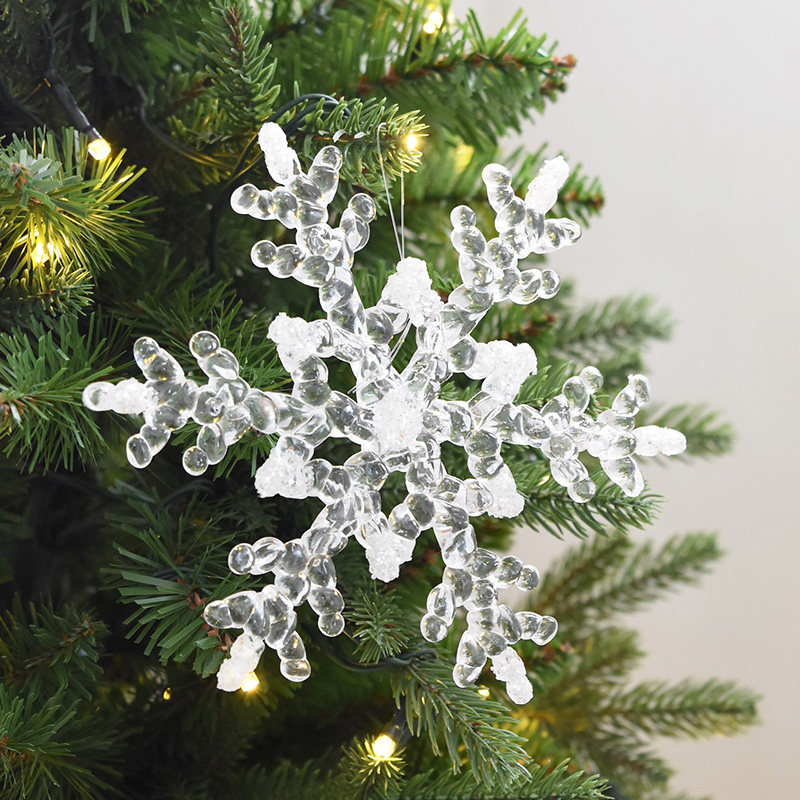 透明亚克力水晶圣诞雪花片装饰挂件用品12cm15cm亚克力雪花片单个