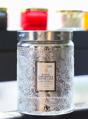 清仓美国购正品现货 Voluspa香薰蜡烛蕾丝浮雕大杯蜡室内香氛礼盒