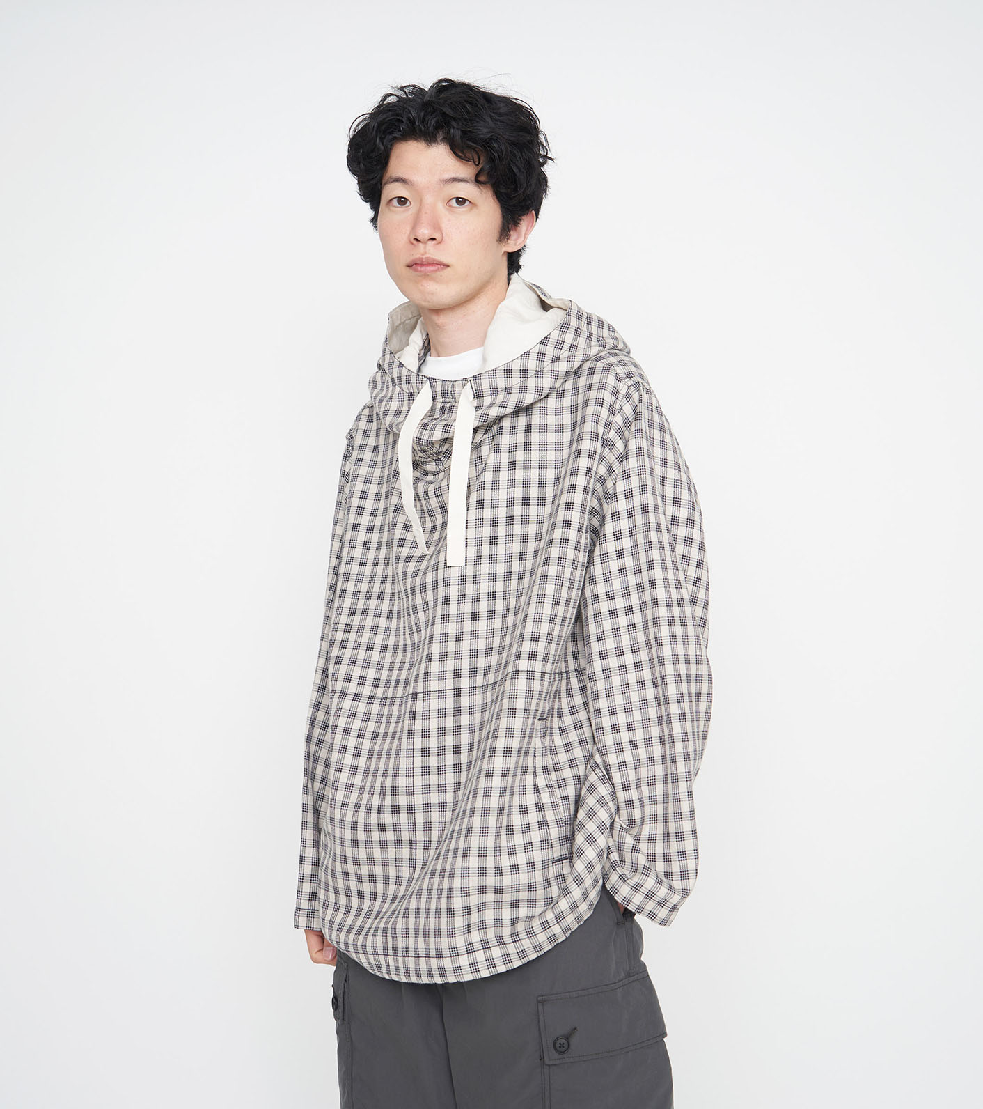 连帽秋季宽松格子条纹夹克