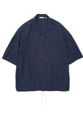 鲸鱼不放假24ss短袖古巴领衬衫日系Open Collar Wind H/S Shirt