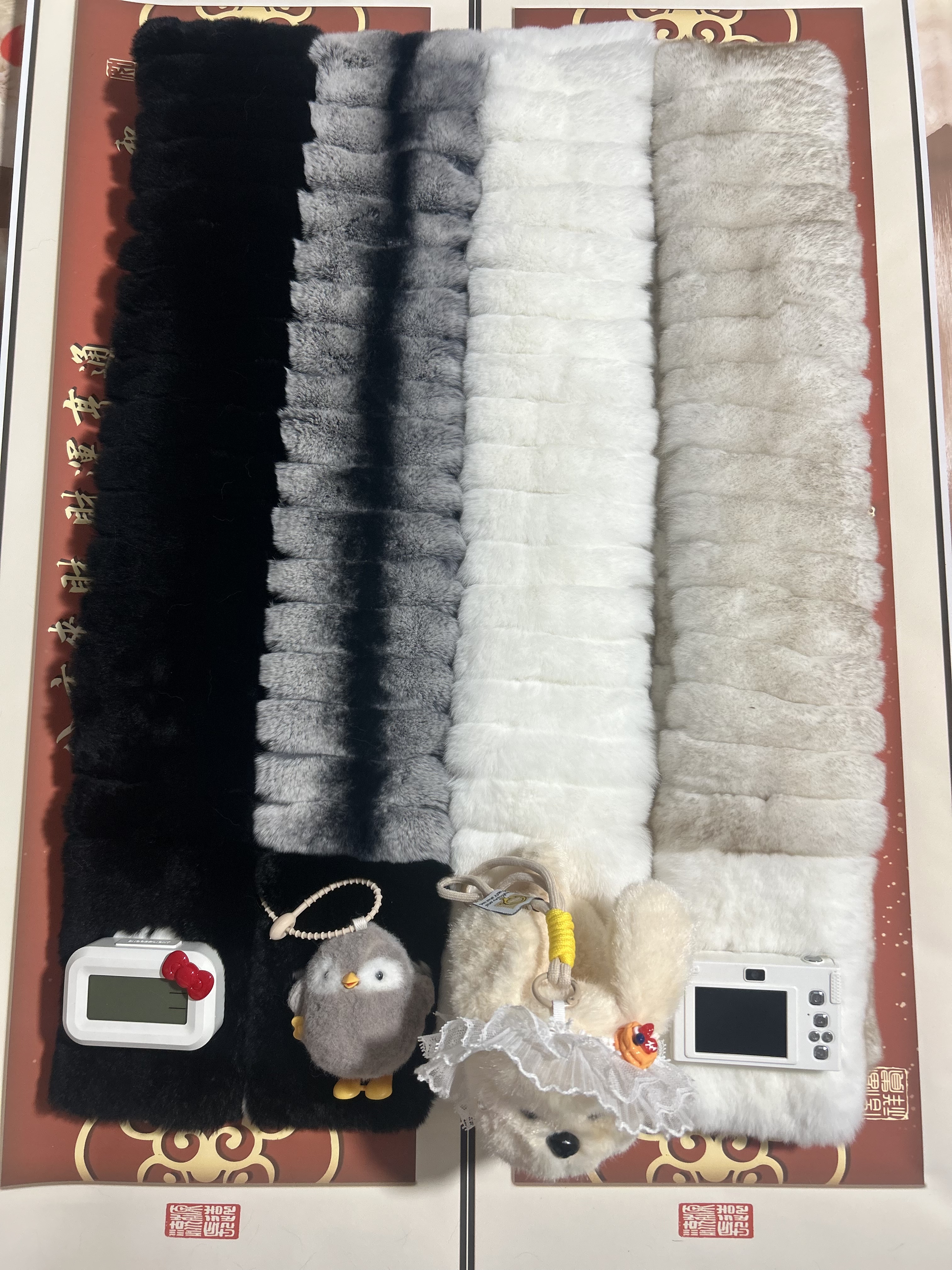 真獭兔毛小香加厚双面围巾保暖时尚百搭网红毛绒皮草围脖披肩女冬