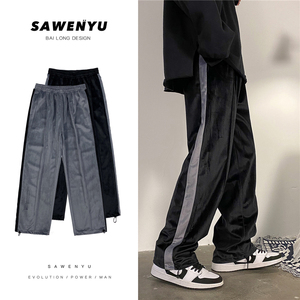 力爆保暖丝绒高街嘻哈裤休闲裤子男拖地卫裤 903-DK60-P65 控78，男装休闲裤，星座903