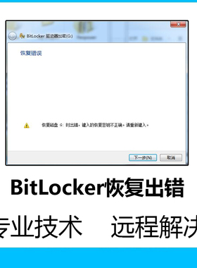 硬盘数据恢复BitLocker恢复出错恢复错误远程解决