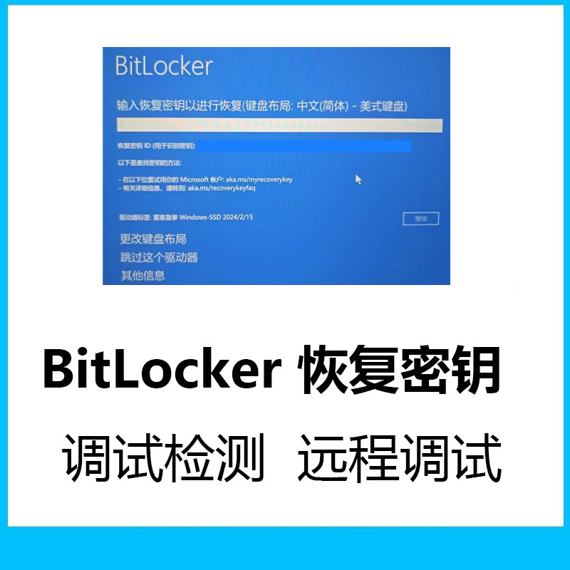 BitLocker恢复密钥蓝屏U盘硬盘锁密钥找回解密数据恢复解除密码