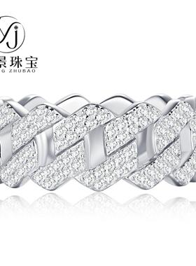 轻奢微镶S925银环扣锆石戒指HIP
