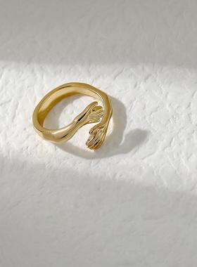 HYACINTH戒指极简创意手掌开口戒设计感食指戒  潮时尚个性配饰