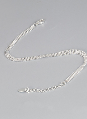 韩国网红李时仁同款925纯银四排光珠手链ins气质简约森系百搭手饰