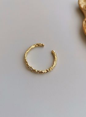 HYACINTH网红金属敲打纹个性气质开口戒指女韩国时尚简约食指戒