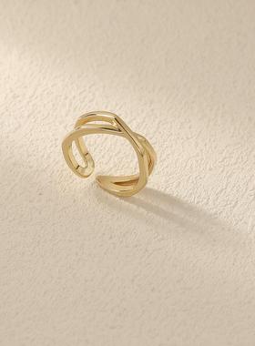 HYACINTH 戒指女 极简金属冷淡风开口戒时尚个性气质指环食指戒