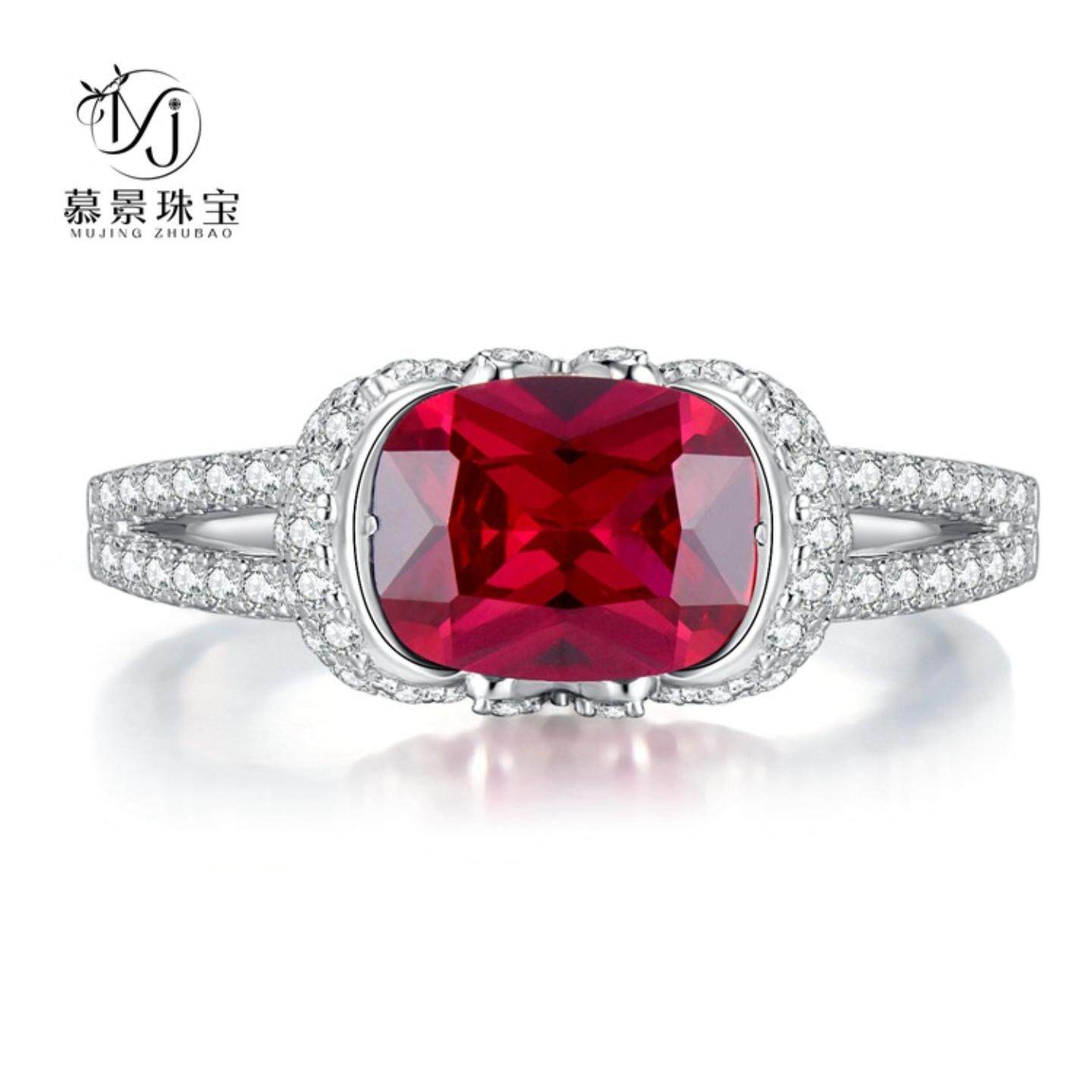 轻奢珠宝2026新品925银红宝7*9