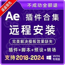 AE插件全套远程安装合集中文 e3d粒子转场特效红巨星远程安装2024