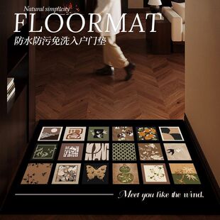 入户门pvc古风地垫中皮革防滑可进门高级感2025擦洗耐脏普通新款