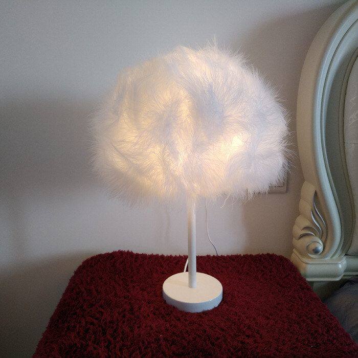 羽毛时尚灯具北欧装饰落地创意台灯卧室欧式床头客厅台灯庆结婚