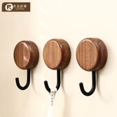 黏厨房门粘钩承重胡桃木强力衣帽后强力胶挂钩卫生间浴室