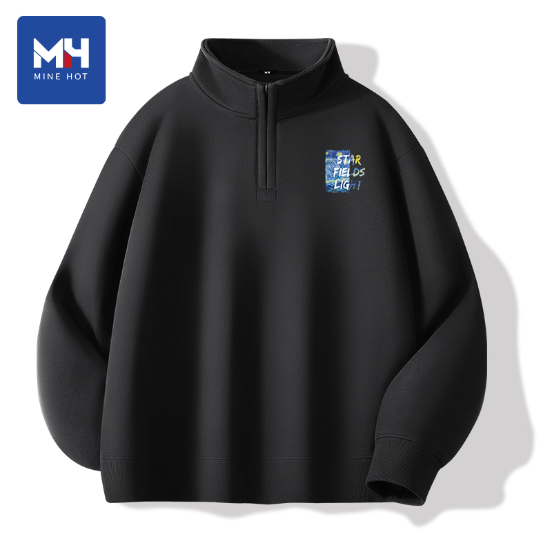 唐狮集团MH半拉链卫衣男女同款秋冬季2025新款奥粒绒立领套头上衣