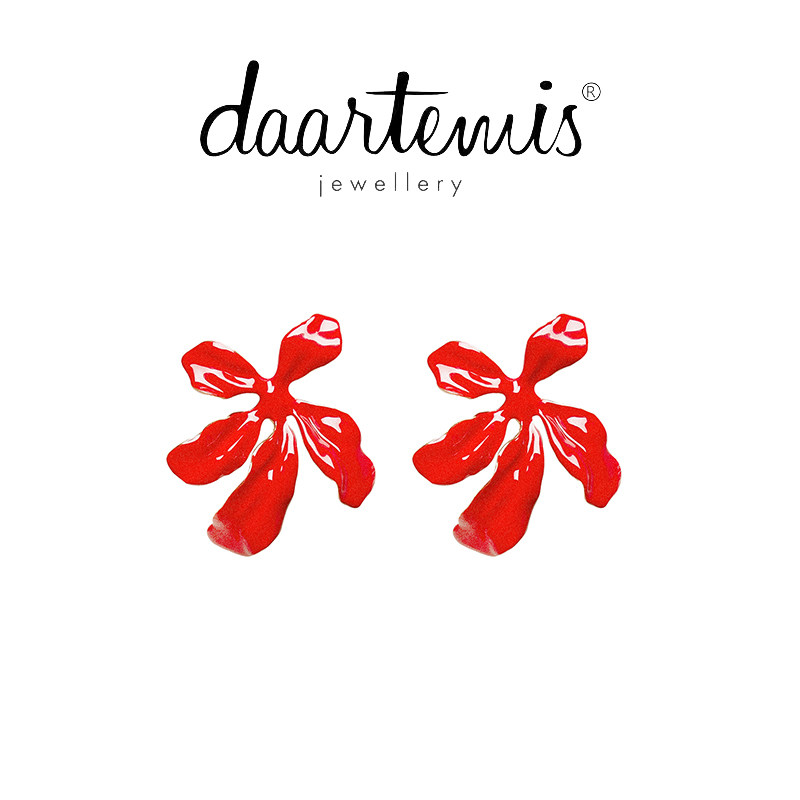 daartemis鸢尾花小耳钉耳环女小众设计新款潮韩国网红气质ins风格
