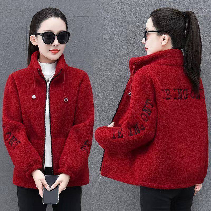 羊羔毛外套女冬季加绒加厚立领百搭颗粒泰迪绒宽松休闲保暖上衣潮,女装/女士精品,卫衣/绒衫,淘宝优惠券,粉丝福利购,淘宝优惠卷