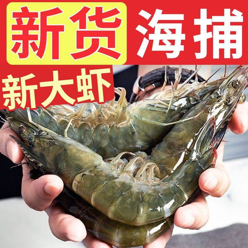 大虾鲜活冷冻青岛大虾对虾4斤装海鲜水产青虾超大基围虾海虾白虾