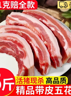 猪五花肉新鲜带皮现杀冷冻精修土猪肉商用食材生鲜大块冷鲜肉猪肉