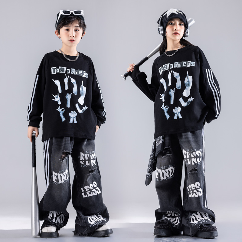 嘻哈街舞儿童演出服辛芭歌潮牌