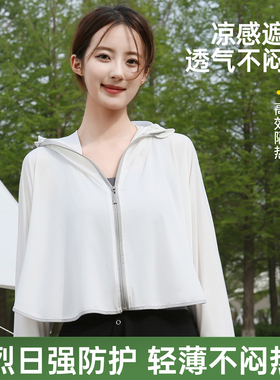 2025新款夏季镜片款防晒衣女冰丝外套防晒面罩骑车防紫外线防晒服