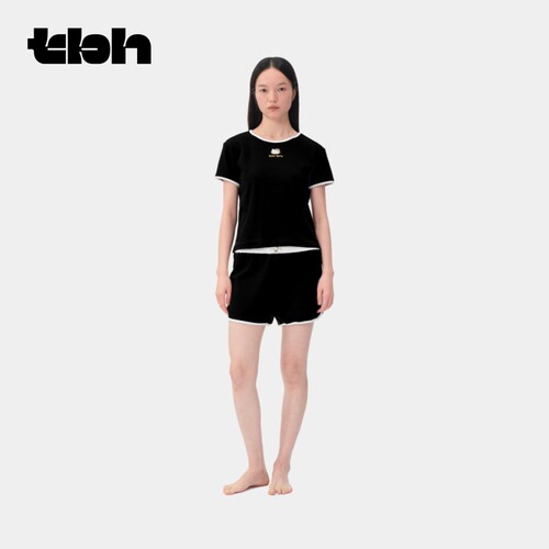 tbh野兽派弹力棉短款套装