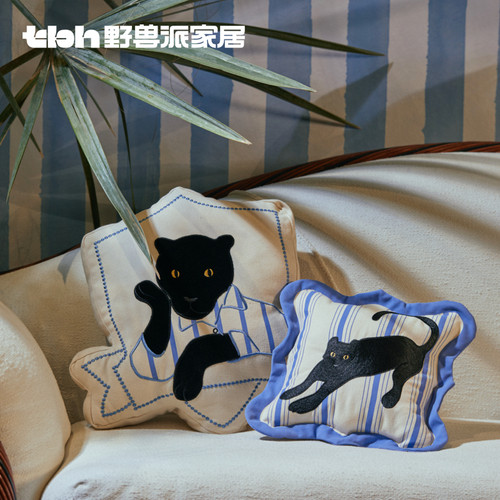 tbh野兽派家居刺绣靠垫