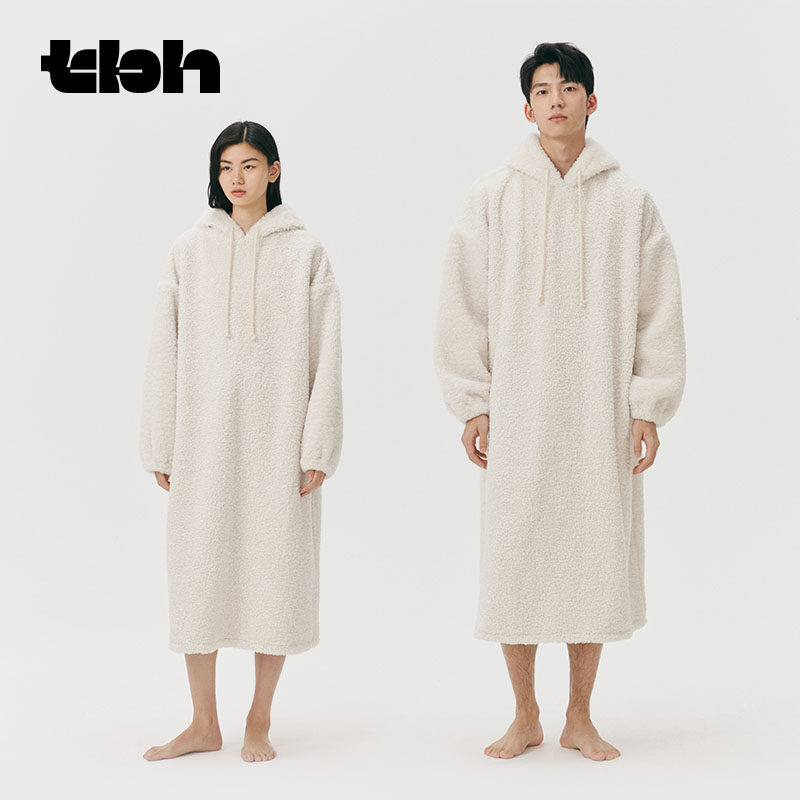 tbh野兽派家居人造羊毛连帽家居袍冬季加厚保暖可外穿男女家居服,女士内衣/男士内衣/家居服,睡衣/家居服套装,淘宝优惠券,粉丝福利购,淘宝优惠卷