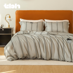 tbh野兽派家居床上四件套都市野兽黑豹天丝印花单双人床品套件夏