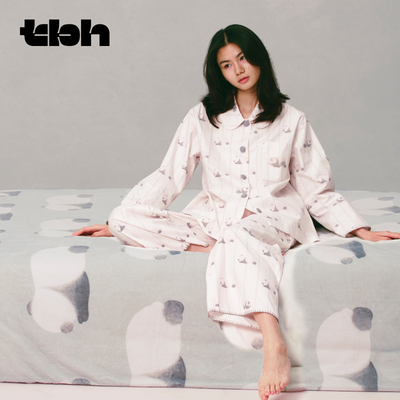 tbh野兽派全棉加厚法兰绒家居服