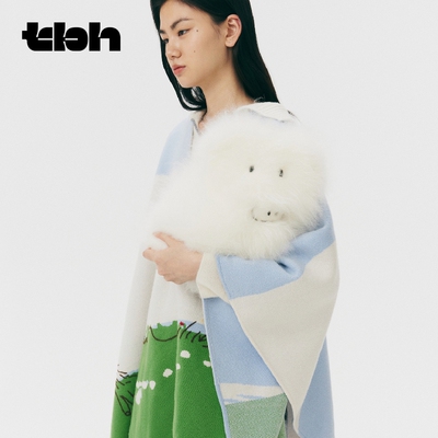 tbh野兽派家居X鄂尔多斯1980联名 山羊长绒刺绣抱枕公仔玩偶*