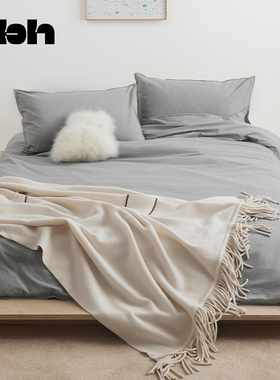 tbh野兽派家居X鄂尔多斯1980联名 羊绒棉色纺四件套床品套件冬*