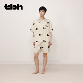 tbh野兽派家居都市野兽海獭星光缎家居服套装 四季 可外穿情侣睡衣