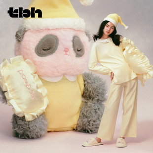 tbh野兽派家居可外穿家居服熊猫嘭嘭针织睡衣毛绒挂件礼盒
