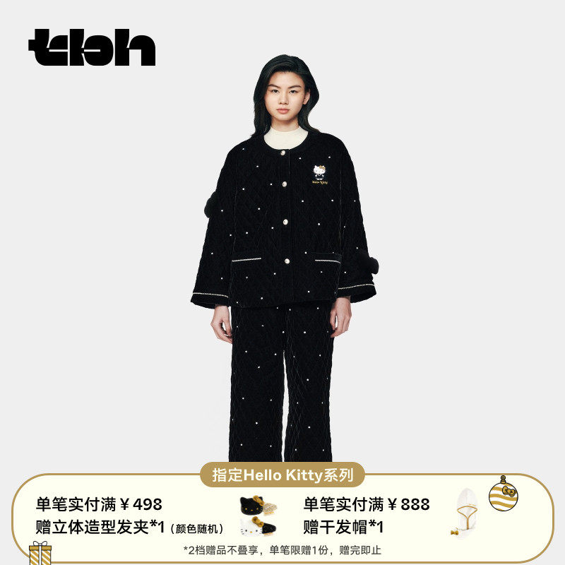 tbh野兽派丝绒绗棉家居服套装