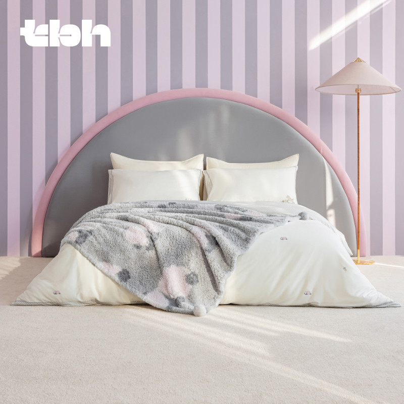 tbh野兽派仿兔毛加厚双层盖毯