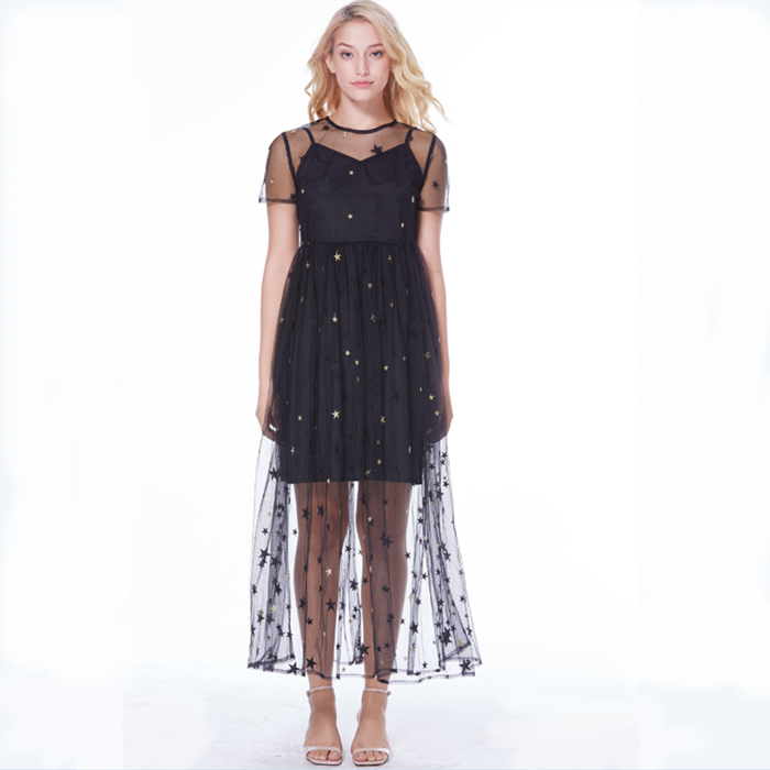 Vero vo Moda2018ÏÄÍøÉ´´ÌÐ廨³¤È¹µõ´øÁ½¼þÌ×Á¬ÒÂȹŮL31837b503