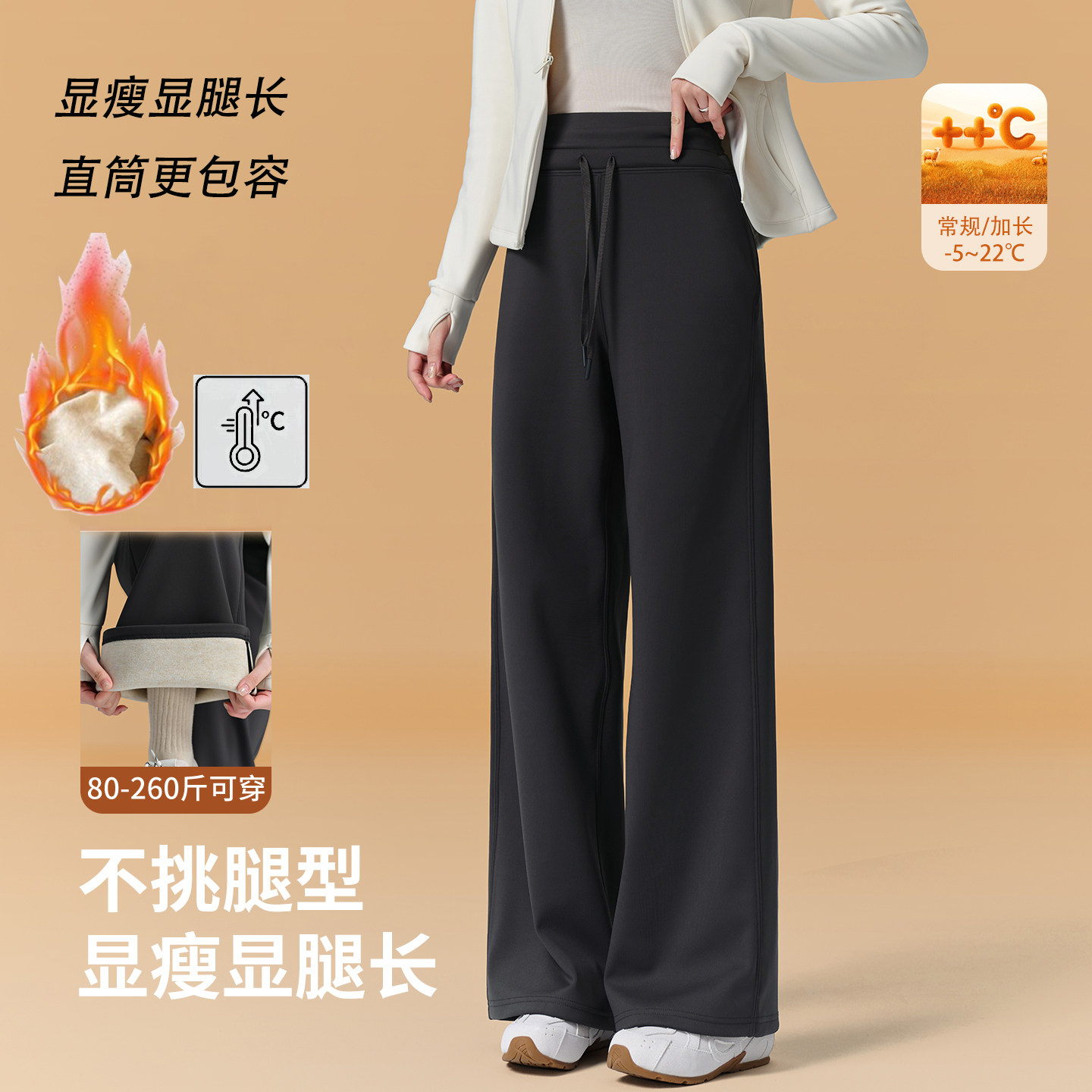 秋冬季胖mm大码加绒加厚瑜伽健身宽松显瘦运动高腰直筒阔腿长裤女,运动/瑜伽/健身/球迷用品,瑜伽长裤,淘宝优惠券,粉丝福利购,淘宝优惠卷