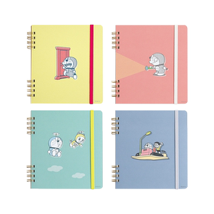 GreenFlash哆啦A梦限定款笔记本A5横线内页绑带自由手帐记事本学生白领中性笔钢笔圆珠笔