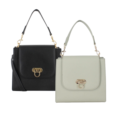 PAUL&JOE格子内衬合成皮革小肩包