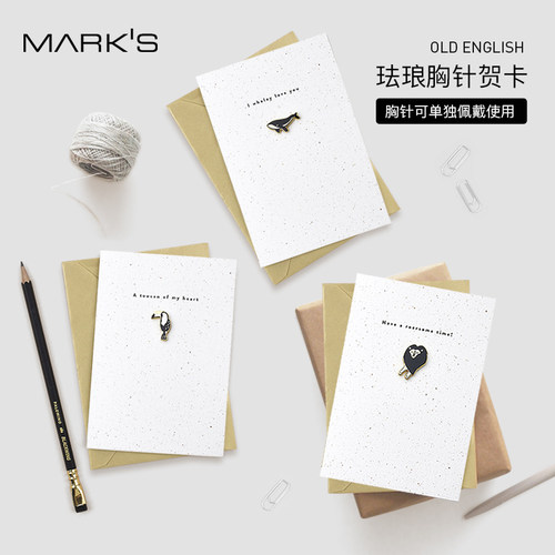 日本marks珐琅胸针贺卡