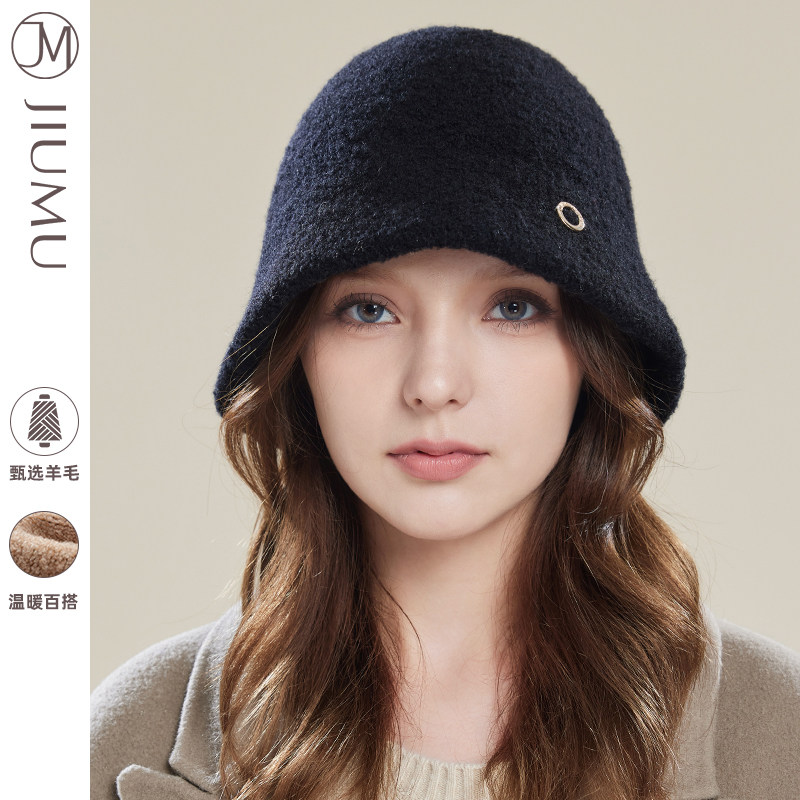 玖慕羊毛盆帽女秋冬百搭韩版