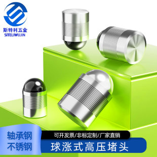 不锈钢球涨式高压堵头液压泵气阀球堵头膨胀式气缸堵JB/T9157